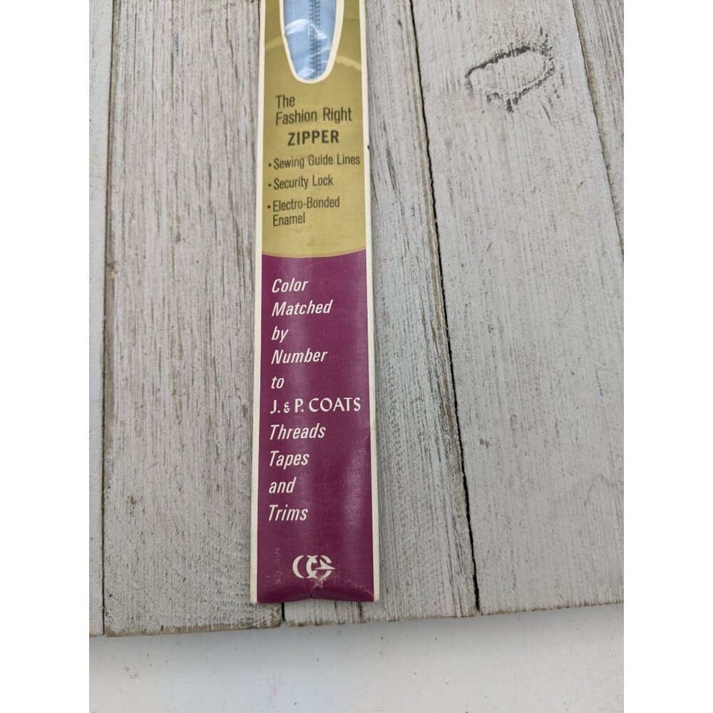 Vintage J&P Coats Skirt or Neck Metal Zipper 9" Blue 4 - Picture 3 of 4